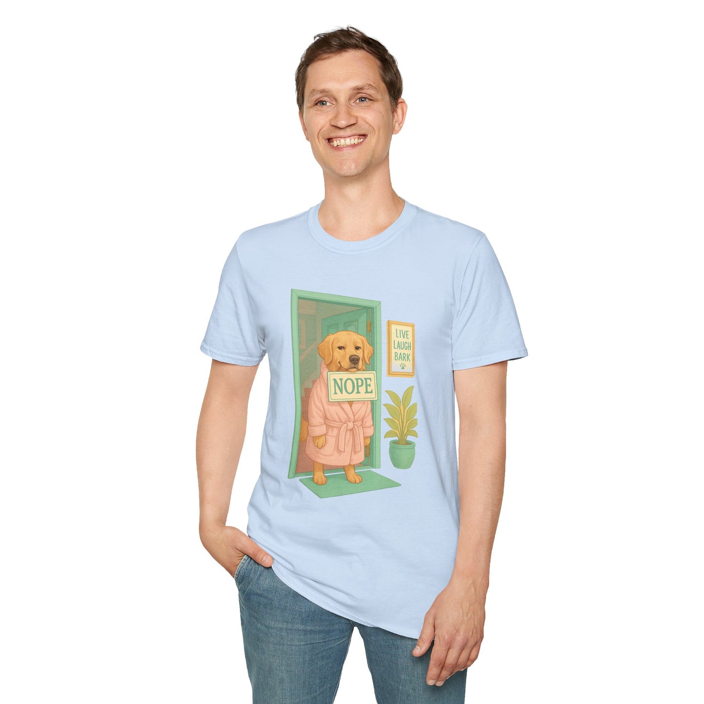 Smug Retriever "NOPE" Tee | Polite but Firm Gatekeeping Vibes, Pet Lover Gift, Animal Humor Tee, Casual Wear, Dog-Themed Apparel