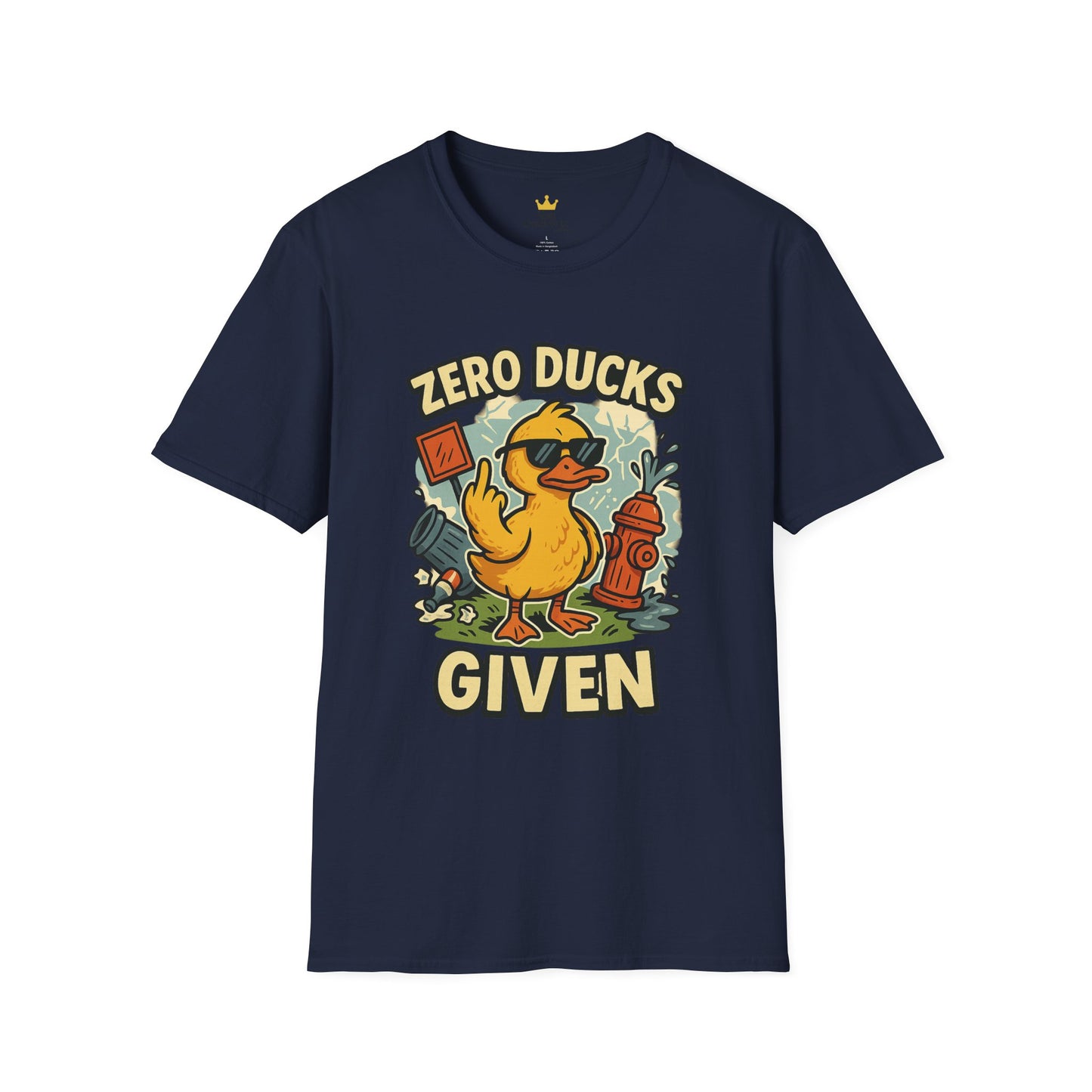 Zero Ducks Given T-Shirt | Funny Sarcastic Duck Flipping Off Graphic Tee