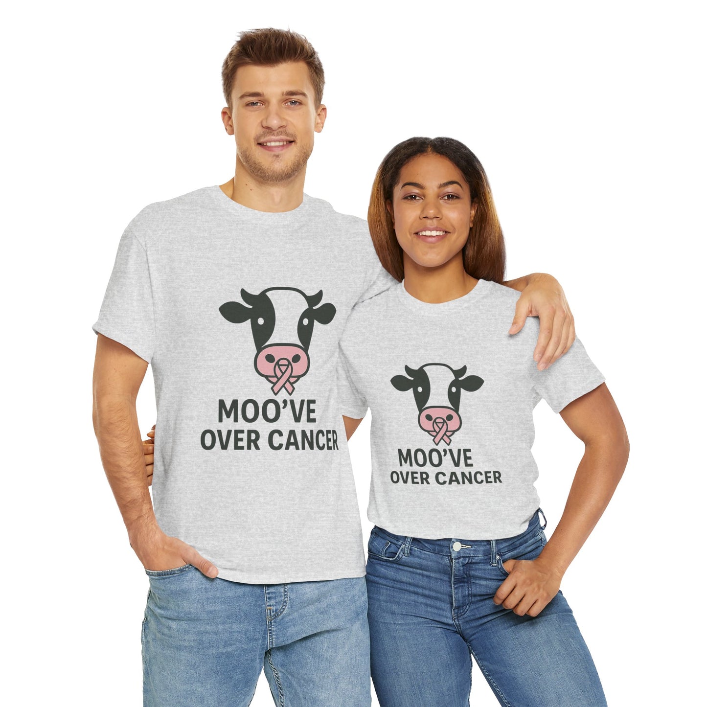 Moo've Over Cancer | Breast Cancer Awareness Cow Tee