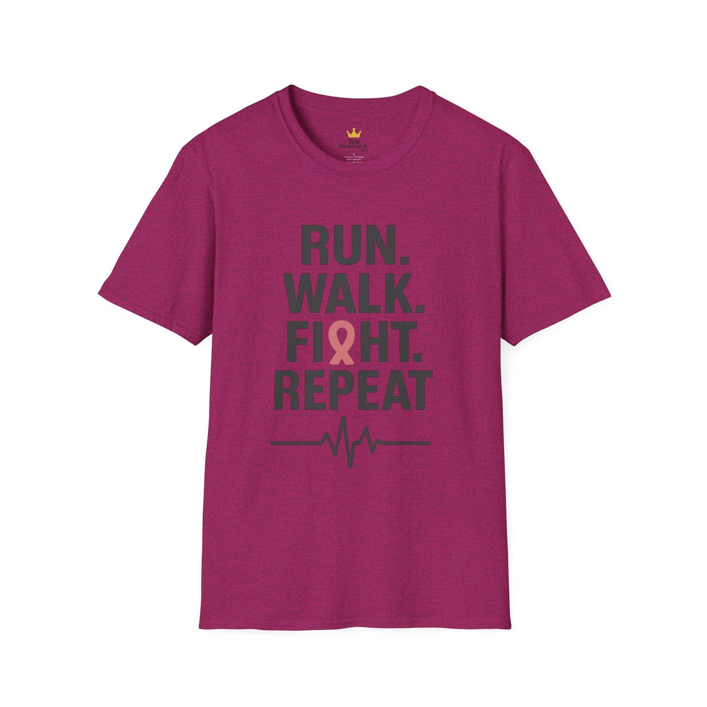 Run. Walk. Fight. Repeat. | Breast Cancer Awareness Tee