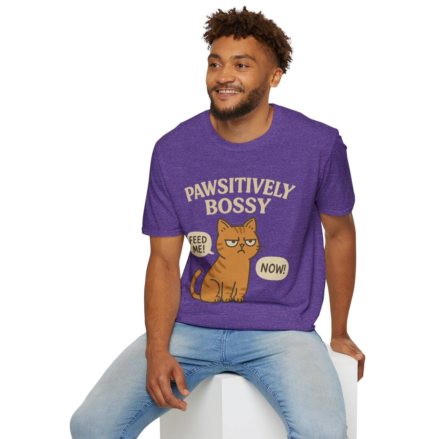 Pawsitively Bossy – Funny Cat Command T-Shirt