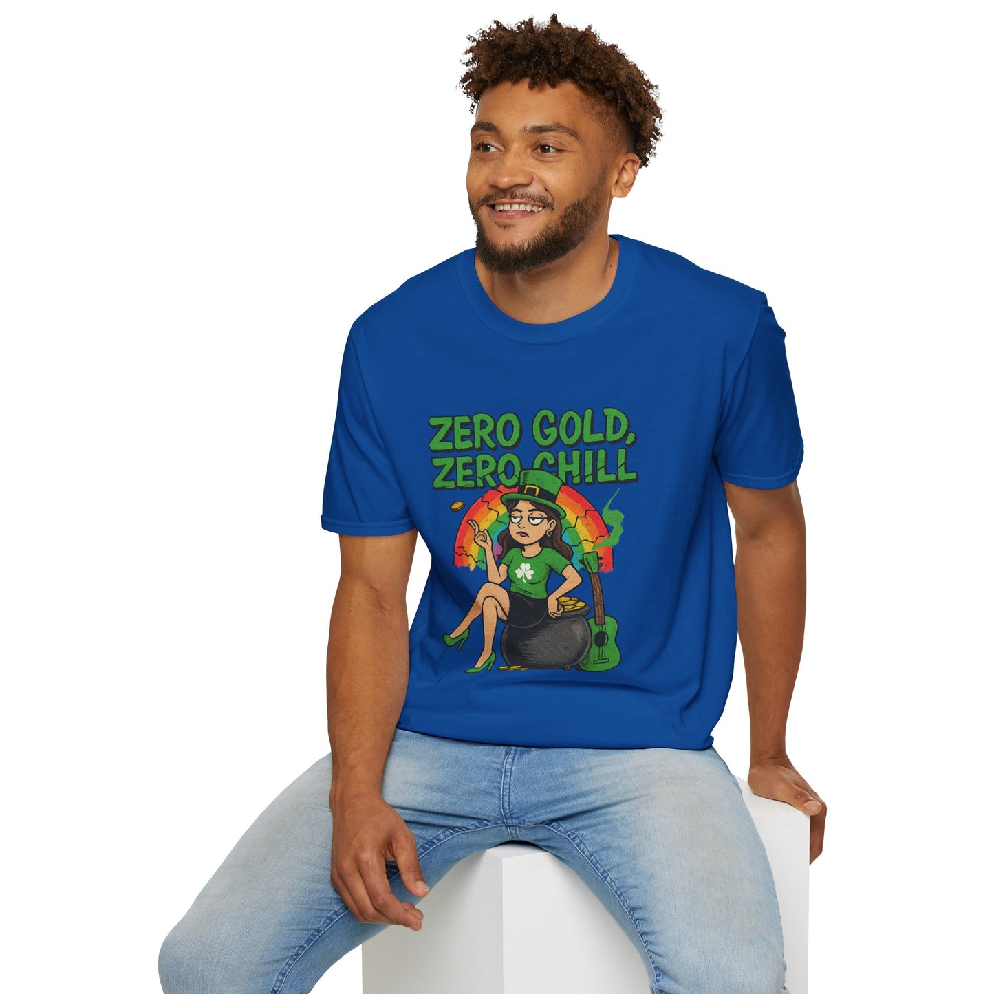 Zero Gold, Zero Chill | Funny St. Patrick's Day T-Shirt | Snarky Leprechaun Girl Tee, Sarcastic Irish Pride Shirt, Anti-Luck Humor