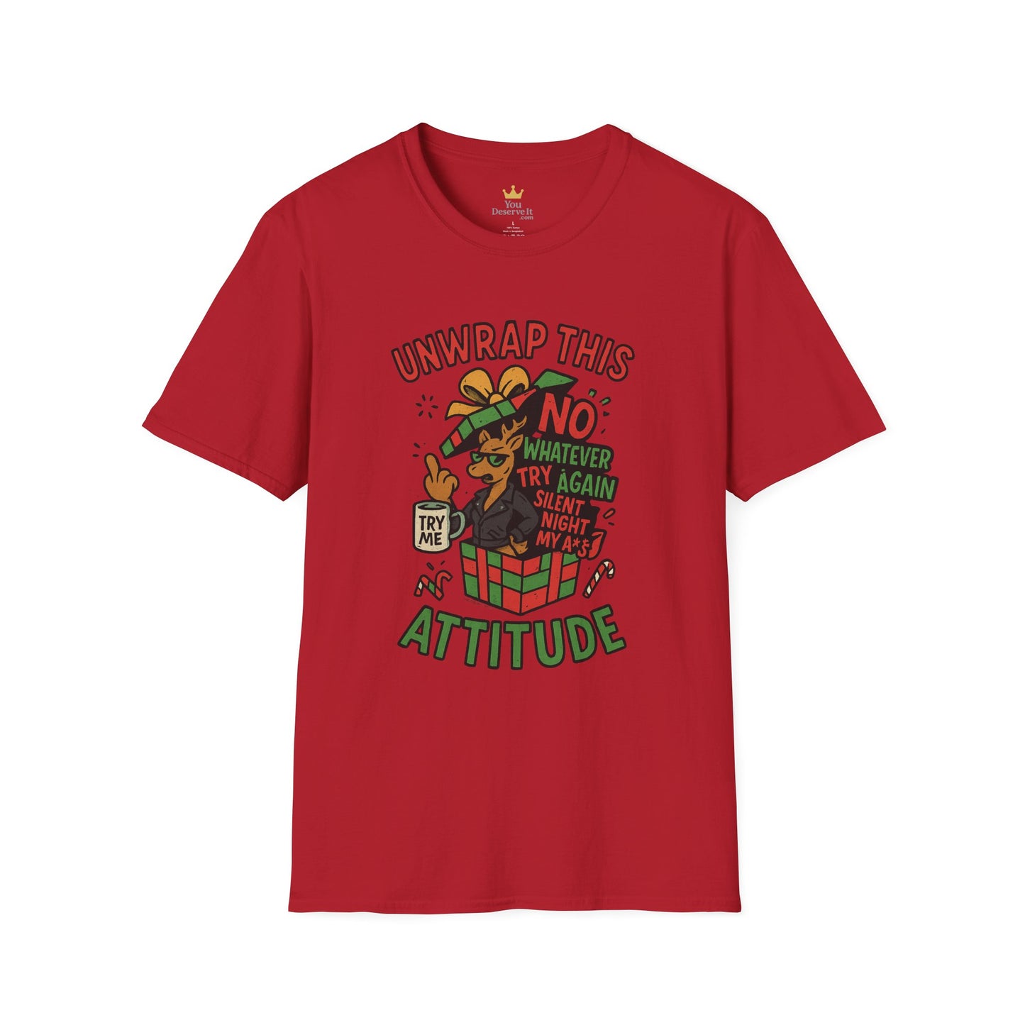Unwrap This Attitude Christmas Shirt | Funny Sarcastic Holiday Tee | Sassy Anti-Christmas Style
