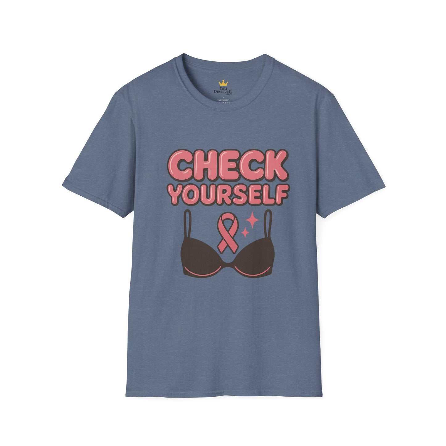 Check Yourself Breast Cancer Awareness T-Shirt | Funny Bra Ribbon Tee for Women