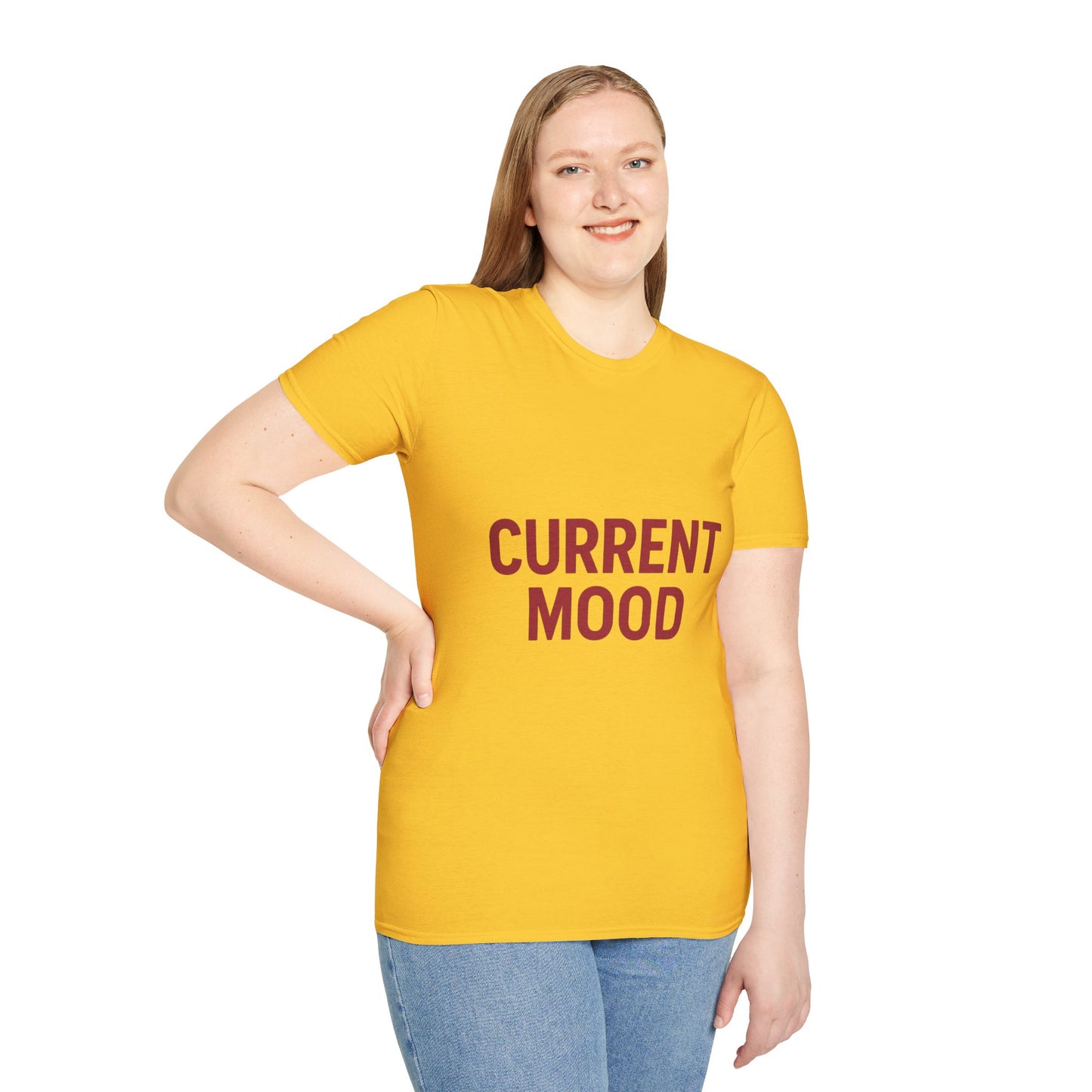 Current Mood T-Shirt | Bold Yellow Tee for Vibe-Setting Style