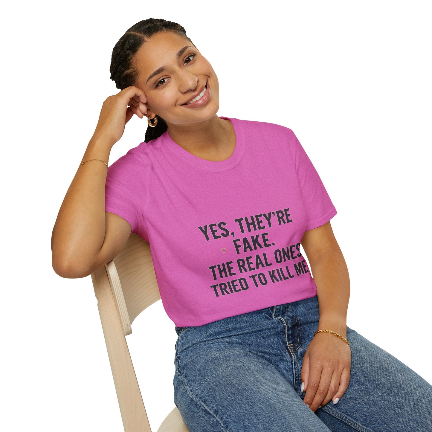 Yes, They're Fake | Breast Cancer Survivor Statement Tee