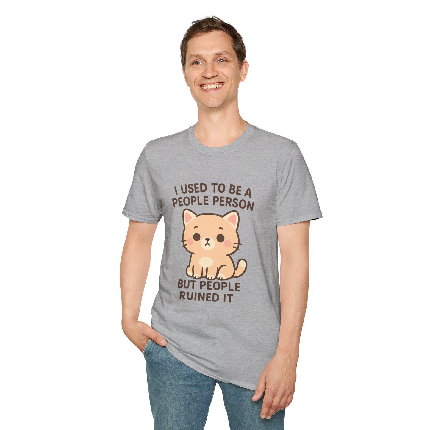 Funny Anti-Social Cat Shirt | I Used to Be a People Person But People Ruined It Tee