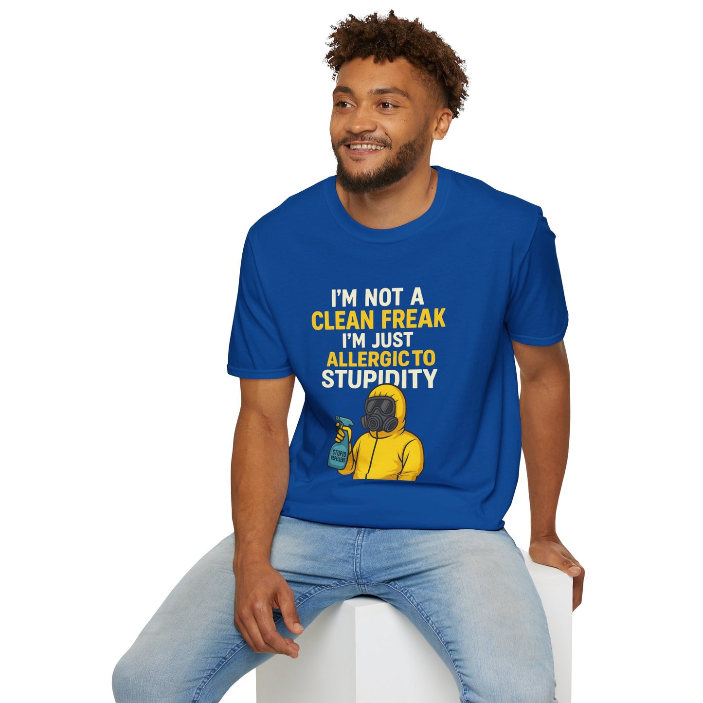 Funny Allergic to Stupidity T-Shirt, Gift for Clean Freaks, Quirky Statement Tee, Unisex Humor Shirt, Perfect for Friends & Family