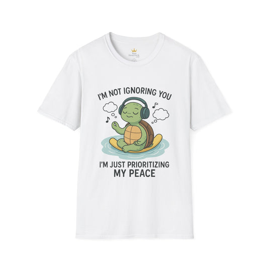 Calm Vibes Turtle T-Shirt - My Peace Graphic Tee, Relaxation Shirt, Nature Lover Gift, Mindfulness Apparel, Cute Animal Top