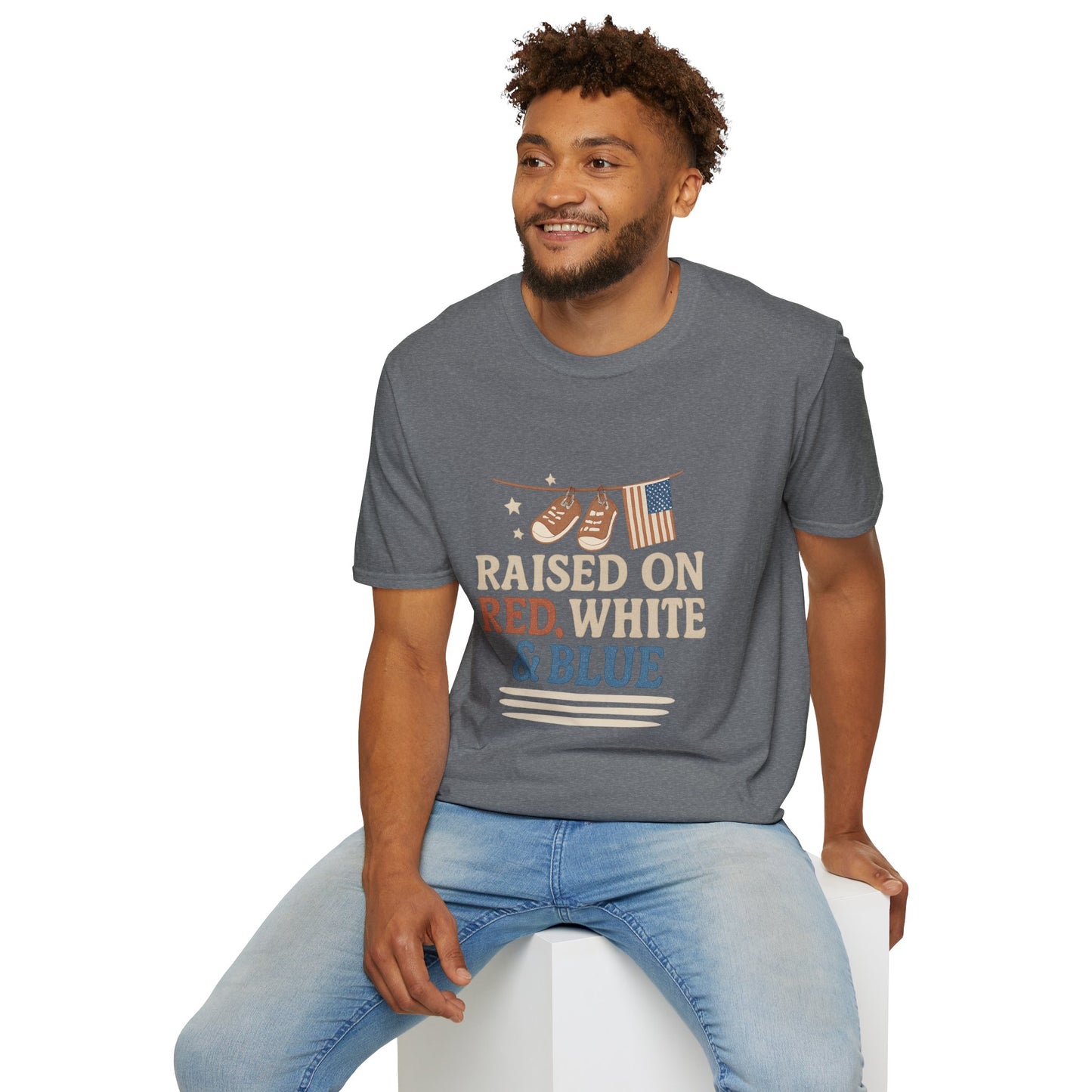 Raised on Red, White & Blue | Vintage Patriotic Tee