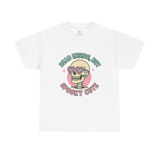Dead Inside But Spooky Cute Shirt | Pastel Goth Skeleton Halloween Tee