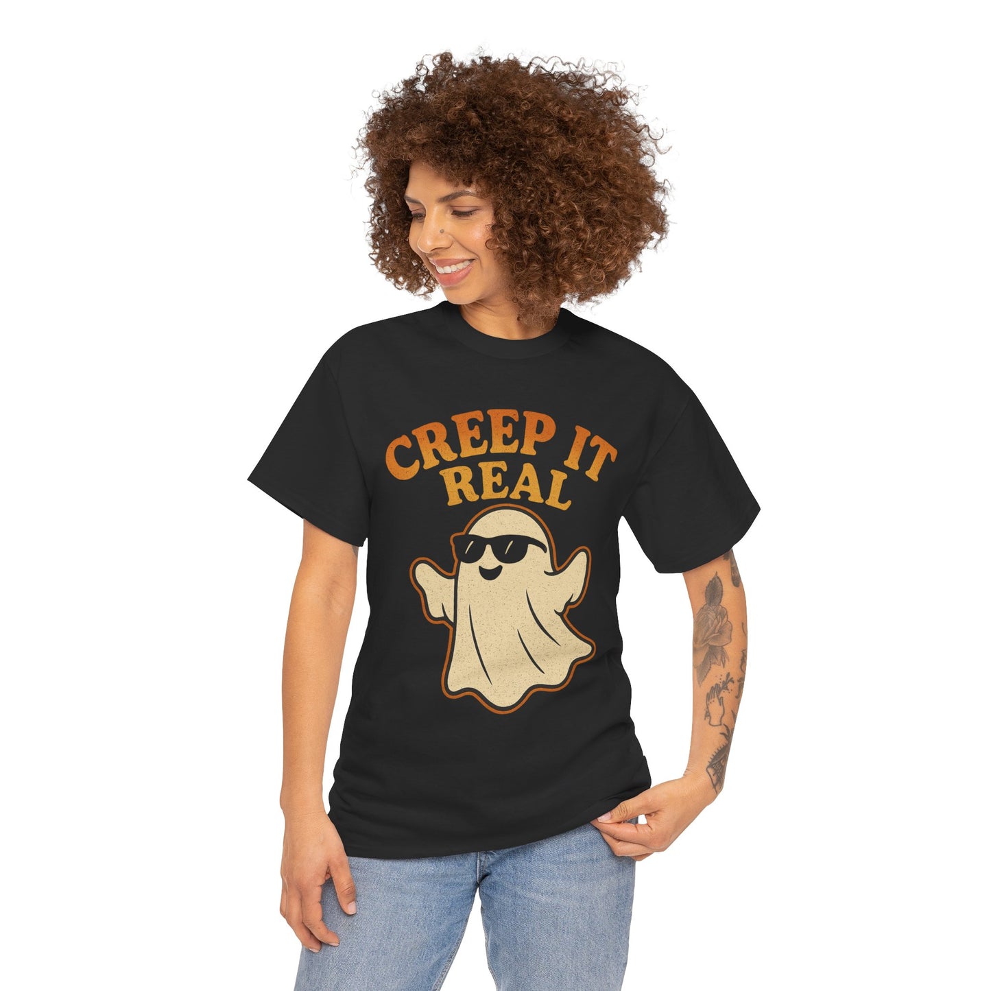 Creep It Real Shirt | Funny Halloween Ghost T-Shirt with Sunglasses