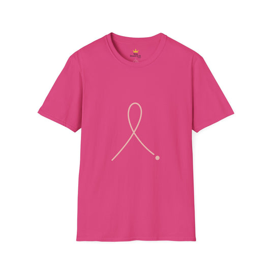 Minimalist Pink Ribbon Dot Shirt | Breast Cancer Awareness Tee with Subtle Symbol