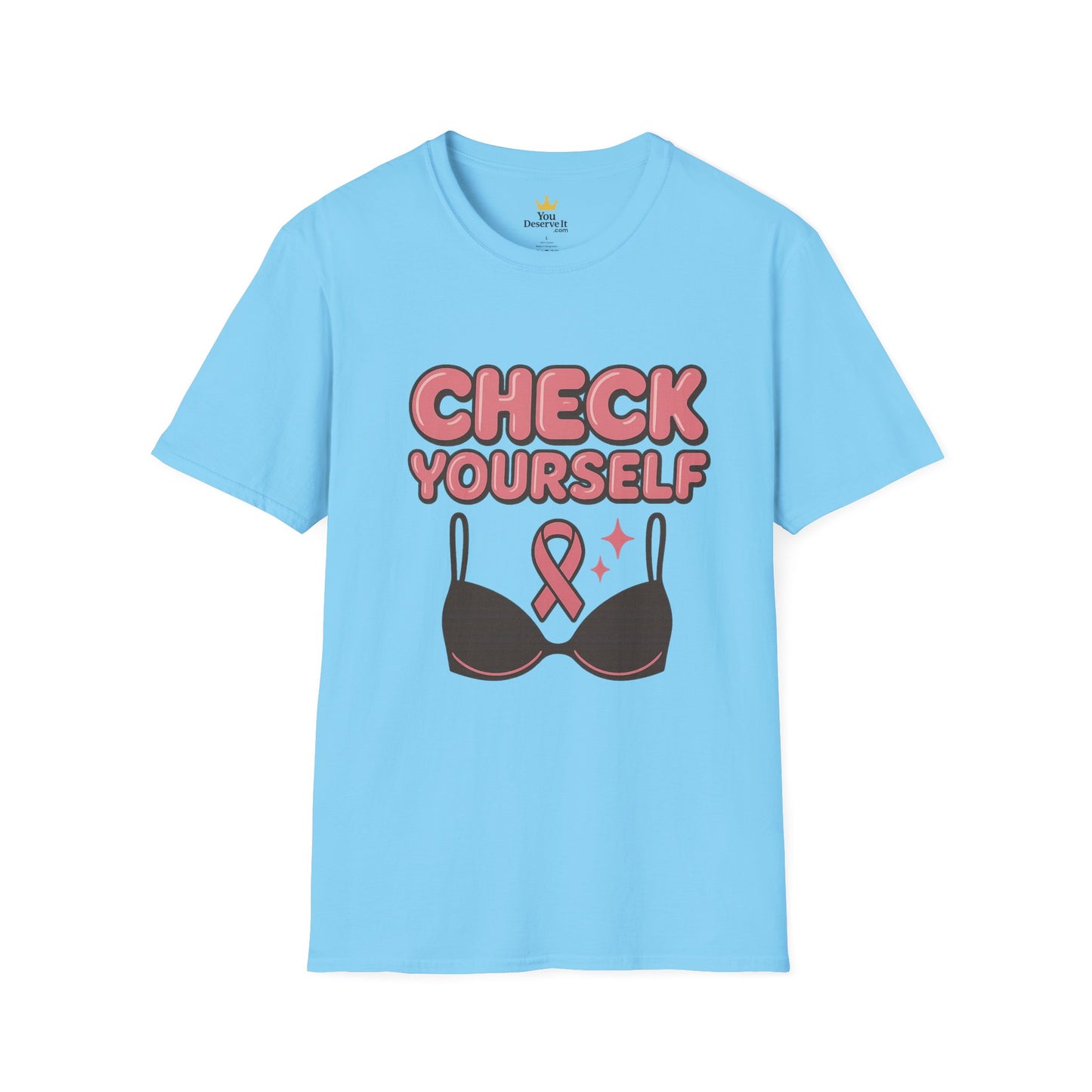 Check Yourself Breast Cancer Awareness T-Shirt | Funny Bra Ribbon Tee for Women