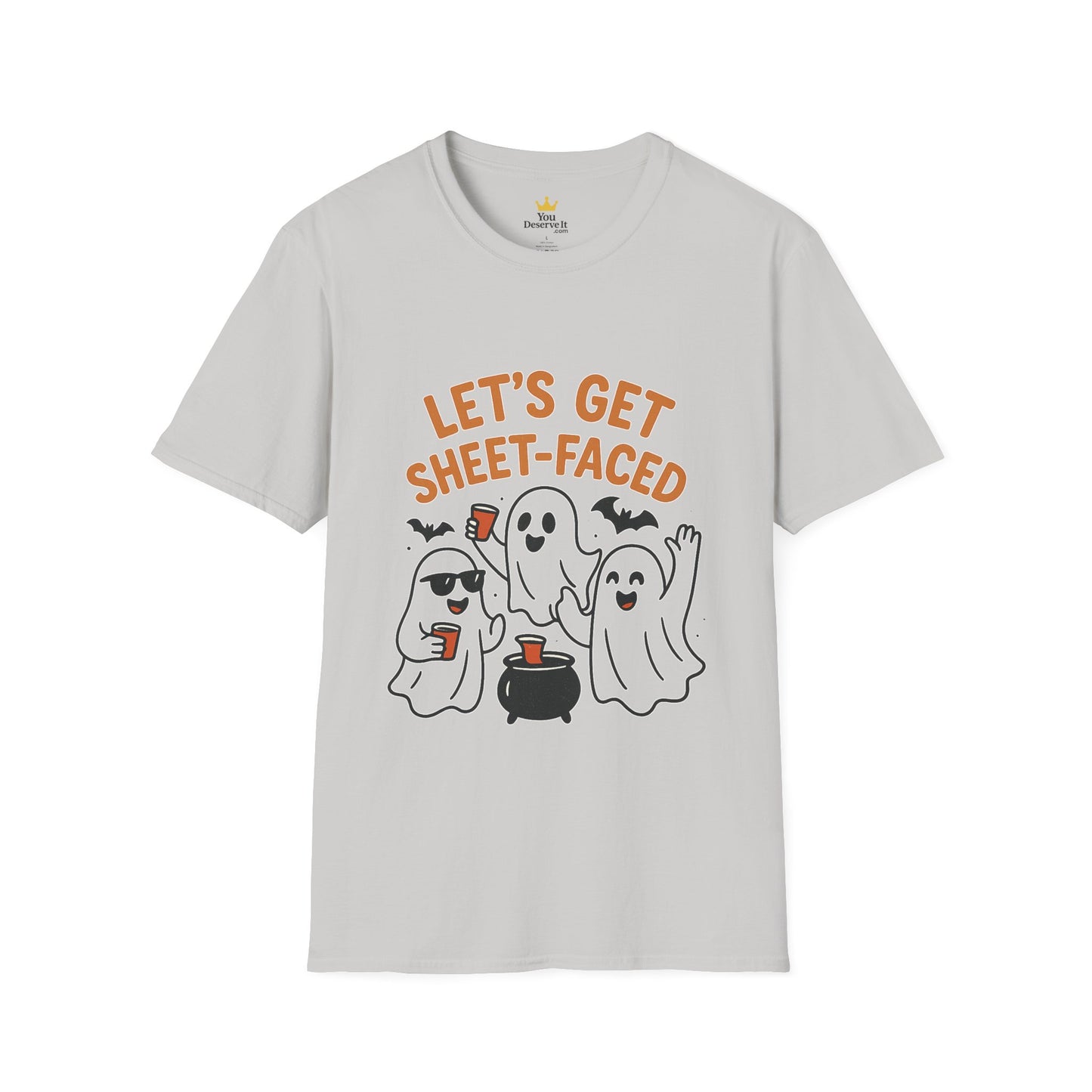 Let's Get Sheet-Faced Ghost Shirt | Funny Halloween Drinking Party Tee
