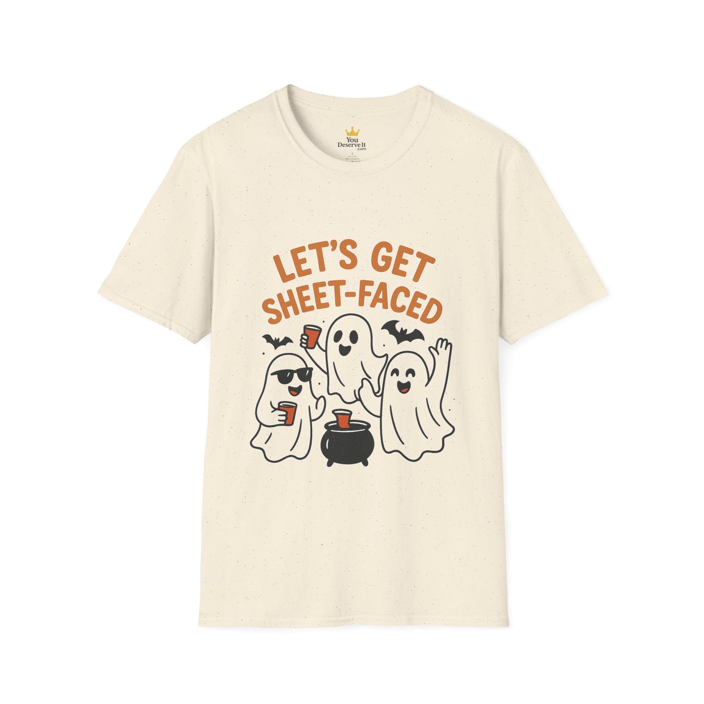 Let's Get Sheet-Faced Ghost Shirt | Funny Halloween Drinking Party Tee
