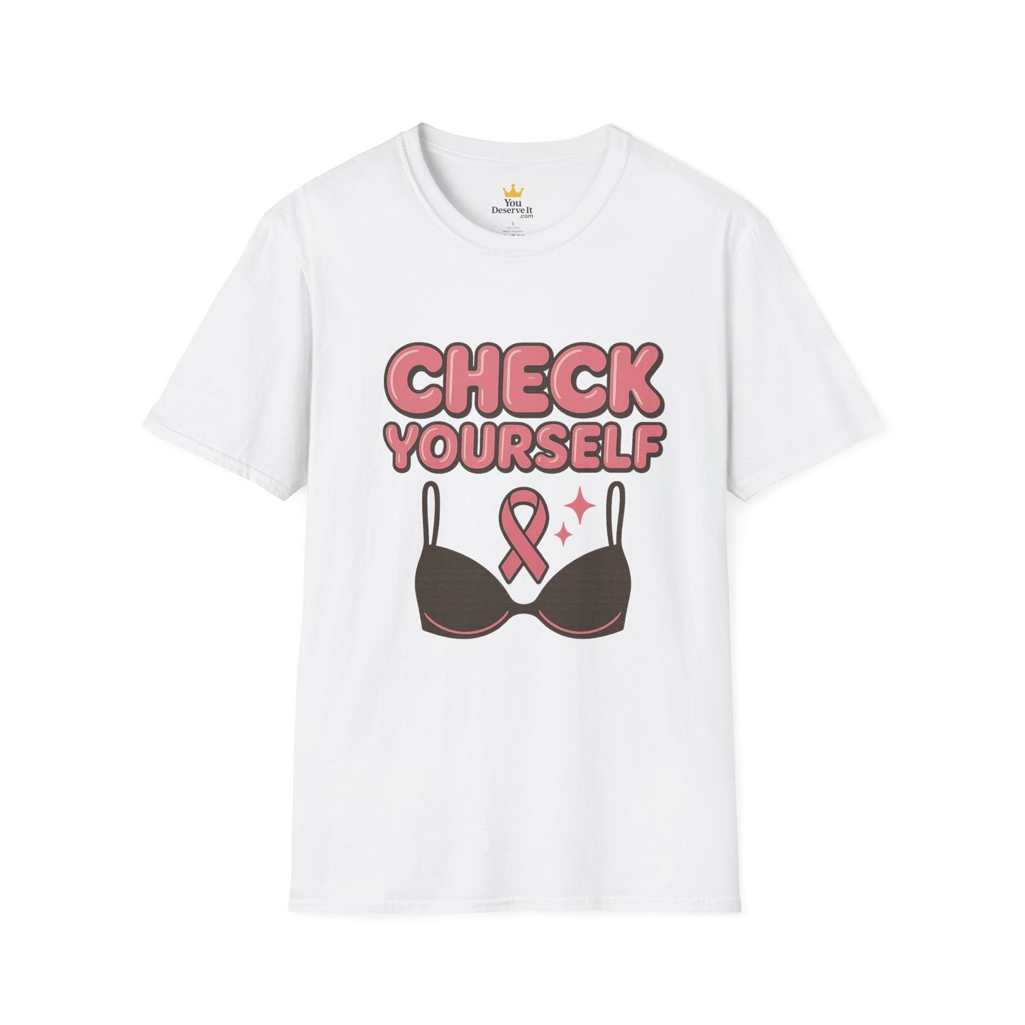 Check Yourself Breast Cancer Awareness T-Shirt | Funny Bra Ribbon Tee for Women