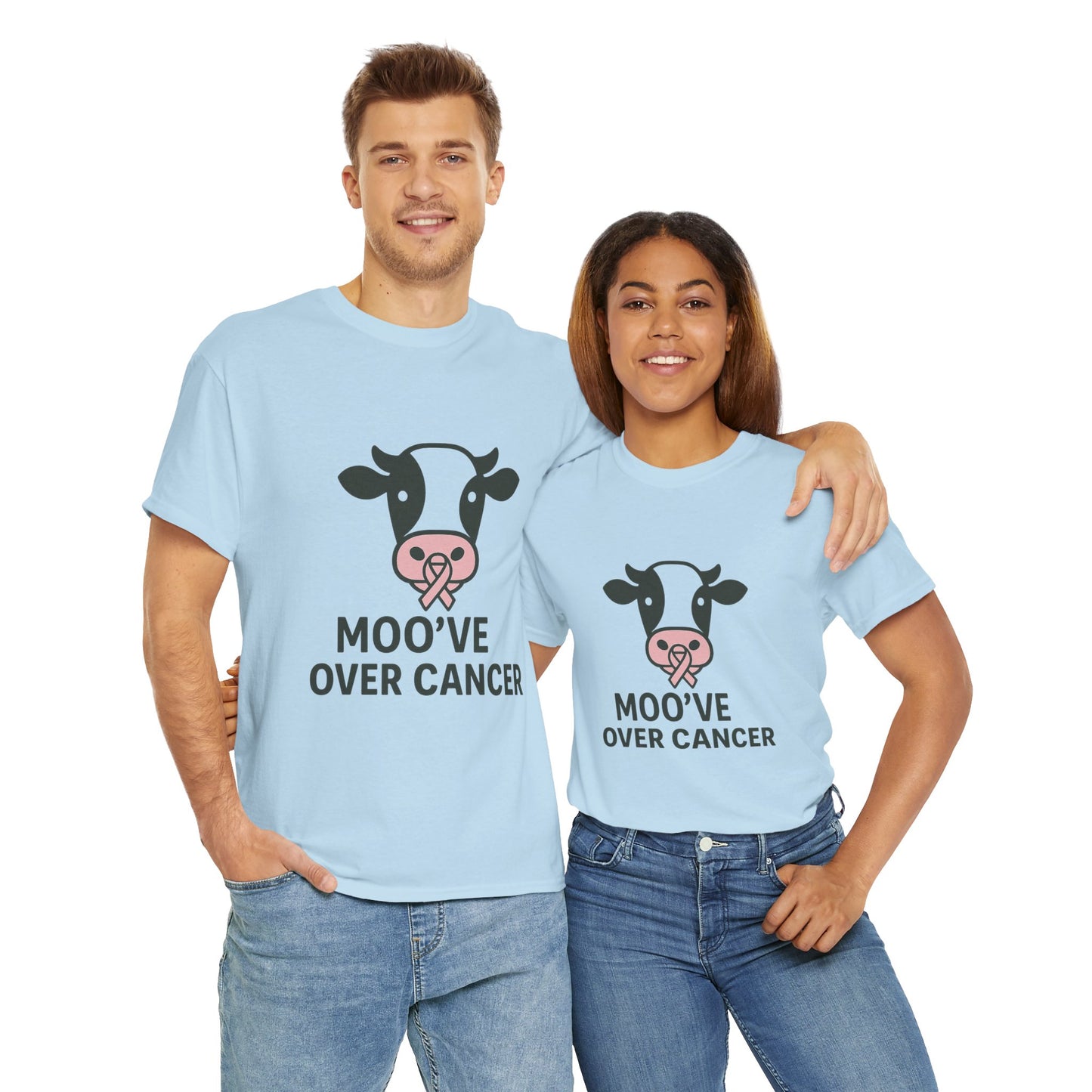 Moo've Over Cancer | Breast Cancer Awareness Cow Tee