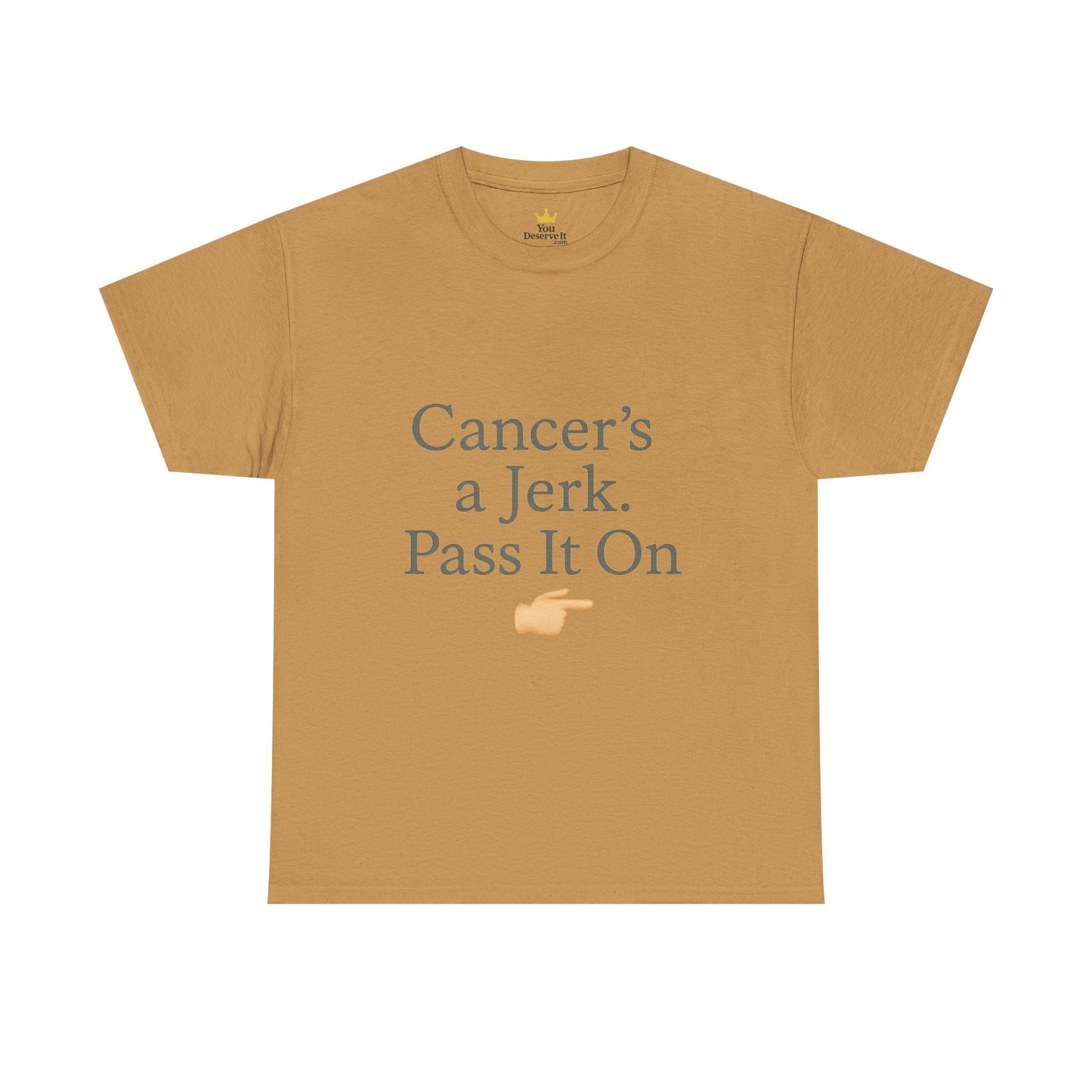 Cancer's a Jerk Shirt | Funny Supportive Awareness T-Shirt with Pointing Emoji