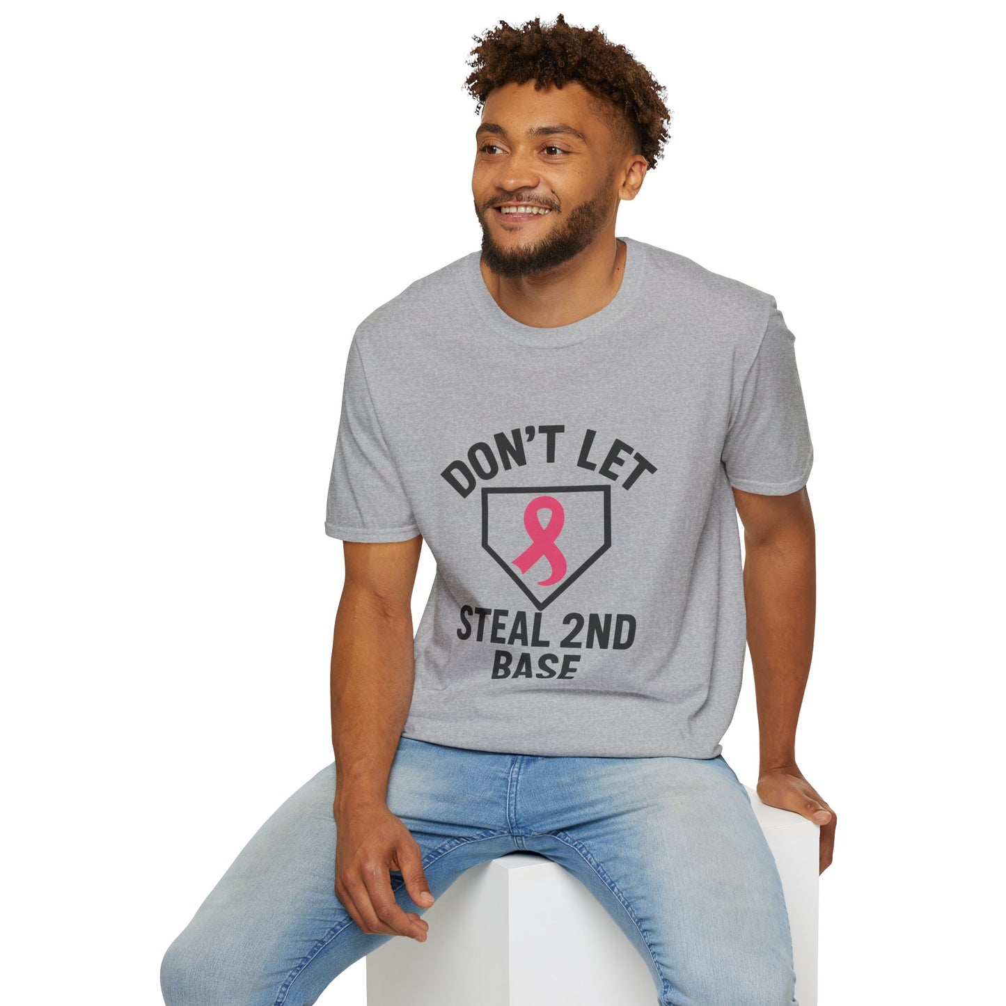 Funny Breast Cancer Awareness Shirt | Don't Let Cancer Steal 2nd Base Tee