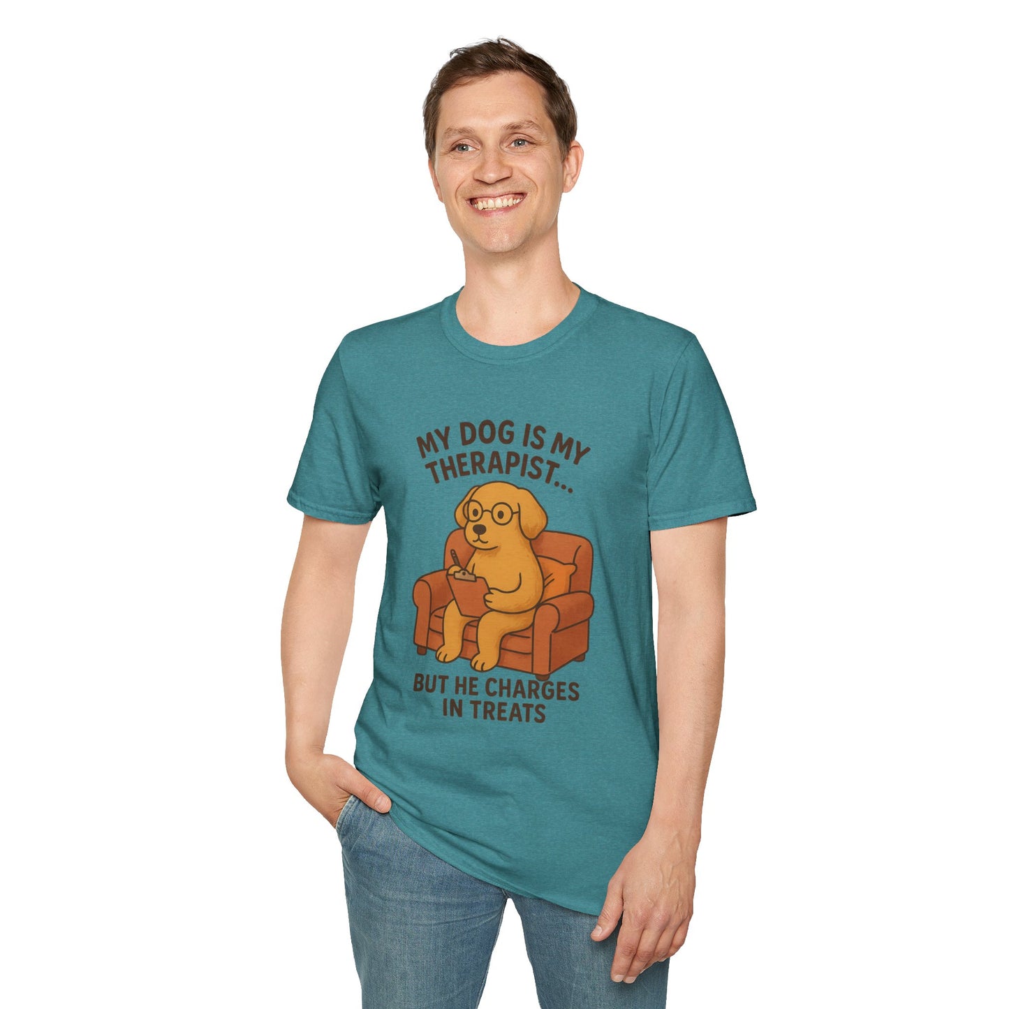 My Dog is My Therapist T-Shirt, Funny Dog Lover Shirt, Pet Owner Gift, Cute Animal Tee, Casual Dog Mom Apparel