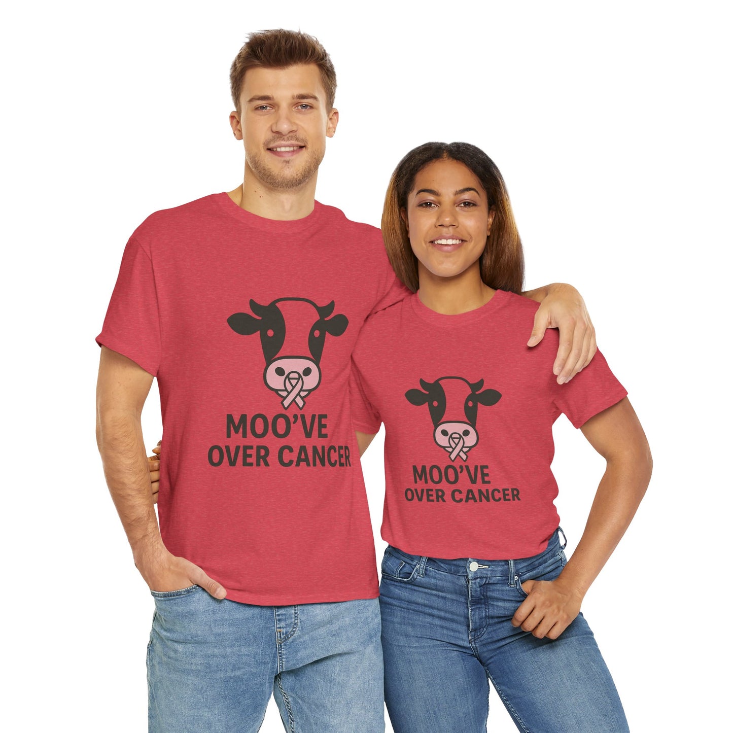 Moo've Over Cancer | Breast Cancer Awareness Cow Tee