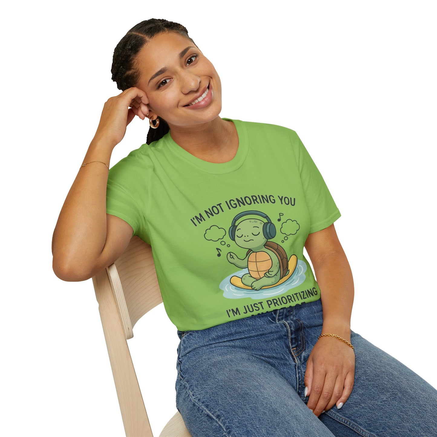 Calm Vibes Turtle T-Shirt - My Peace Graphic Tee, Relaxation Shirt, Nature Lover Gift, Mindfulness Apparel, Cute Animal Top