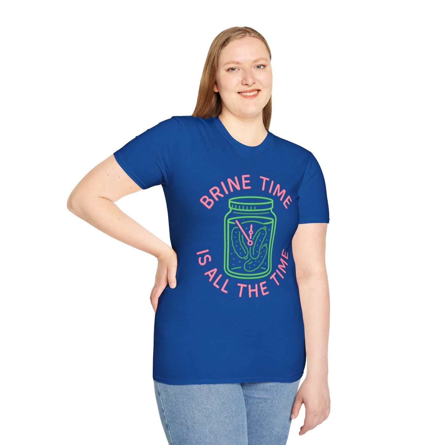 Brine Time Is All the Time – Retro Neon Pickle Jar T-Shirt