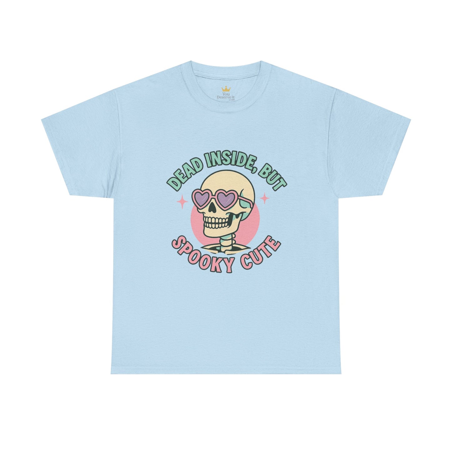 Dead Inside But Spooky Cute Shirt | Pastel Goth Skeleton Halloween Tee