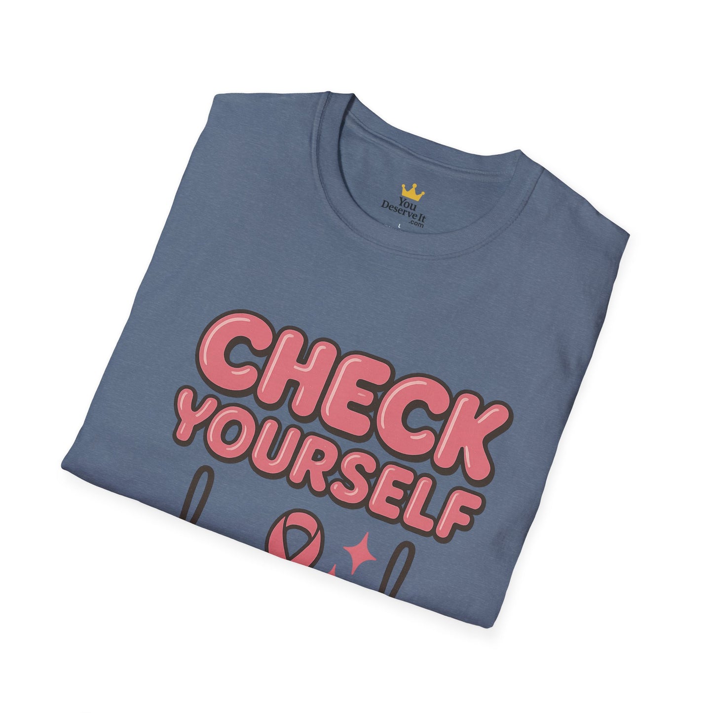 Check Yourself Breast Cancer Awareness T-Shirt | Funny Bra Ribbon Tee for Women