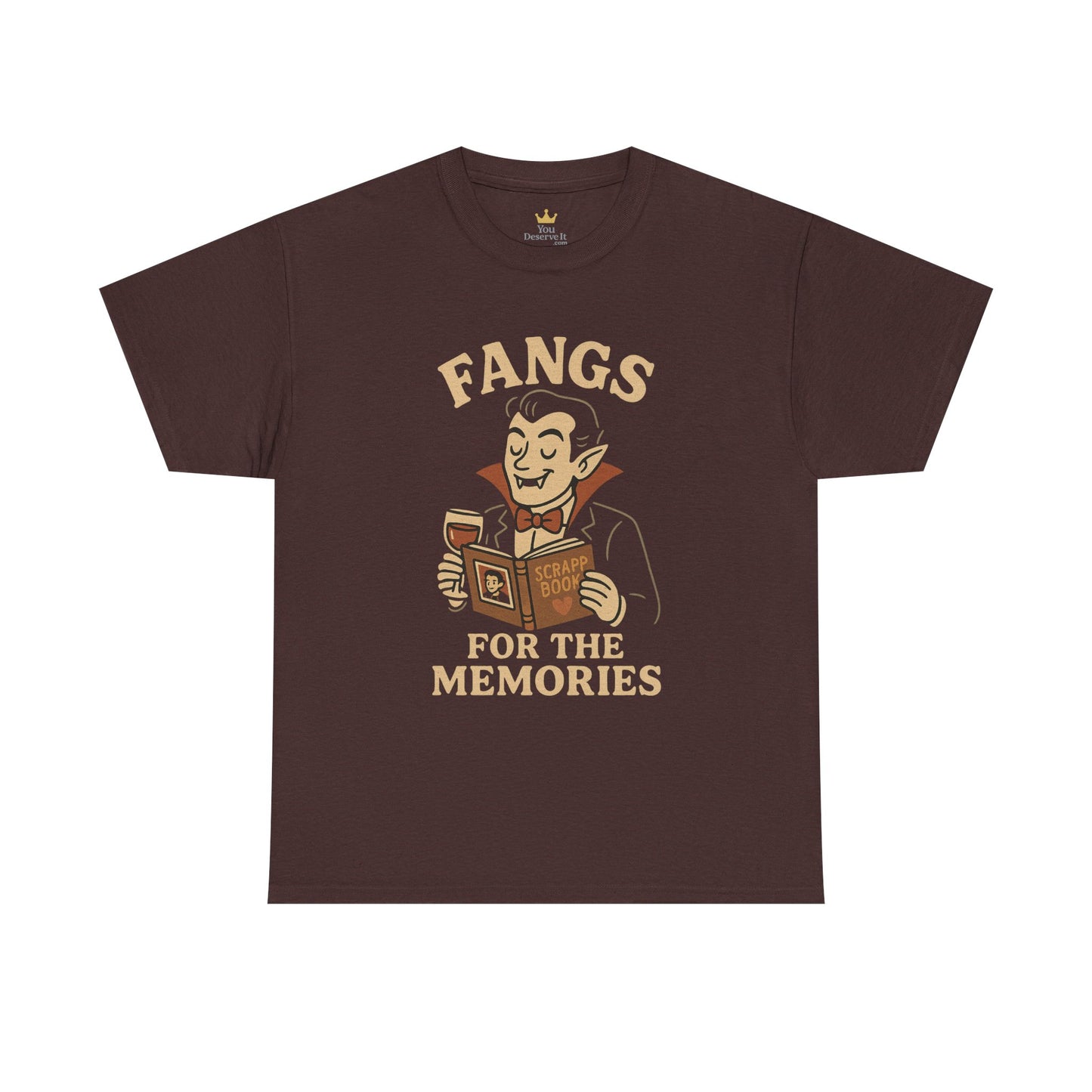 Fangs for the Memories Shirt | Funny Vampire Halloween Tee with Scrapbook Design