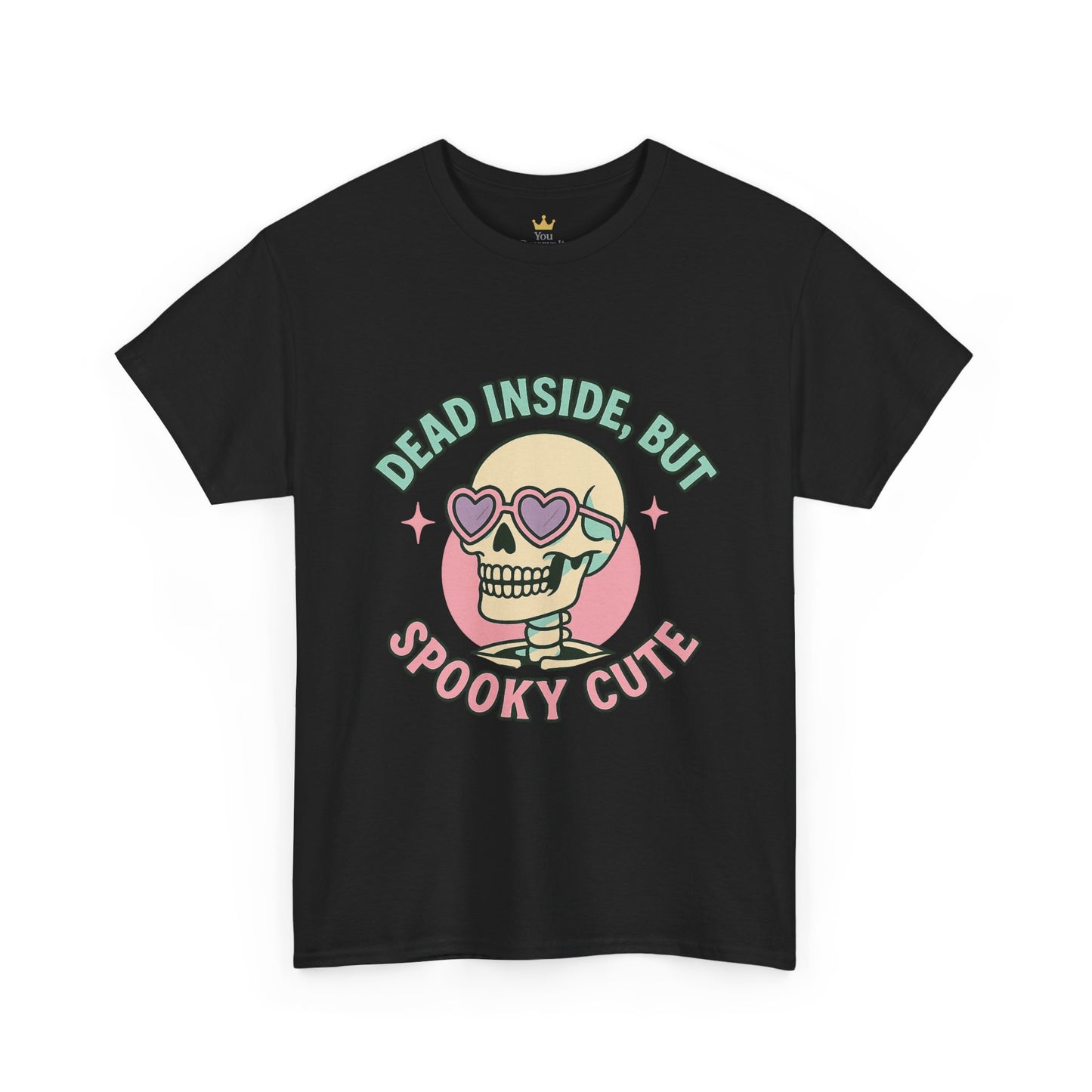 Dead Inside But Spooky Cute Shirt | Pastel Goth Skeleton Halloween Tee