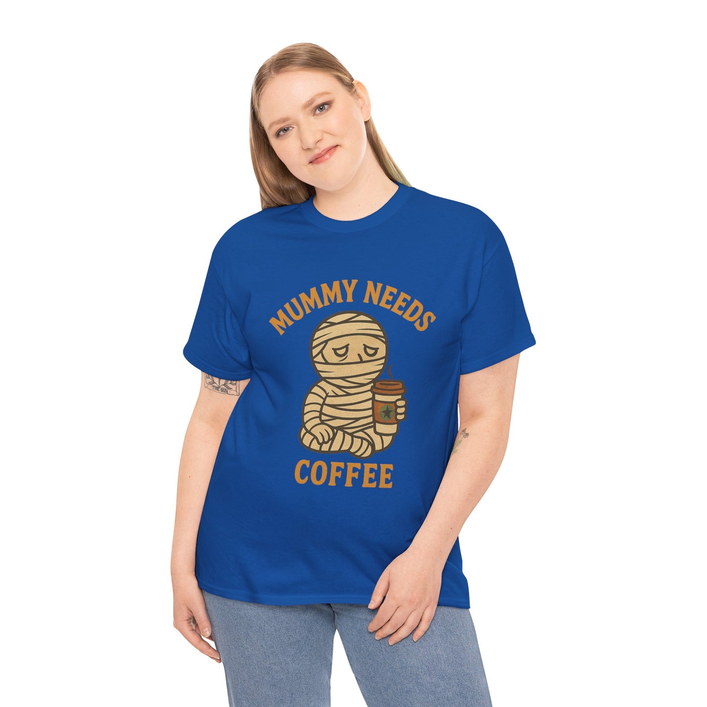 Mummy Needs Coffee Shirt | Funny Halloween Tired Mom Tee with Caffeine Theme