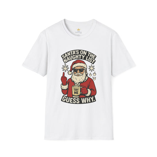 Naughty Santa T-Shirt | Funny Christmas Tee with Attitude and Middle Finger Humor