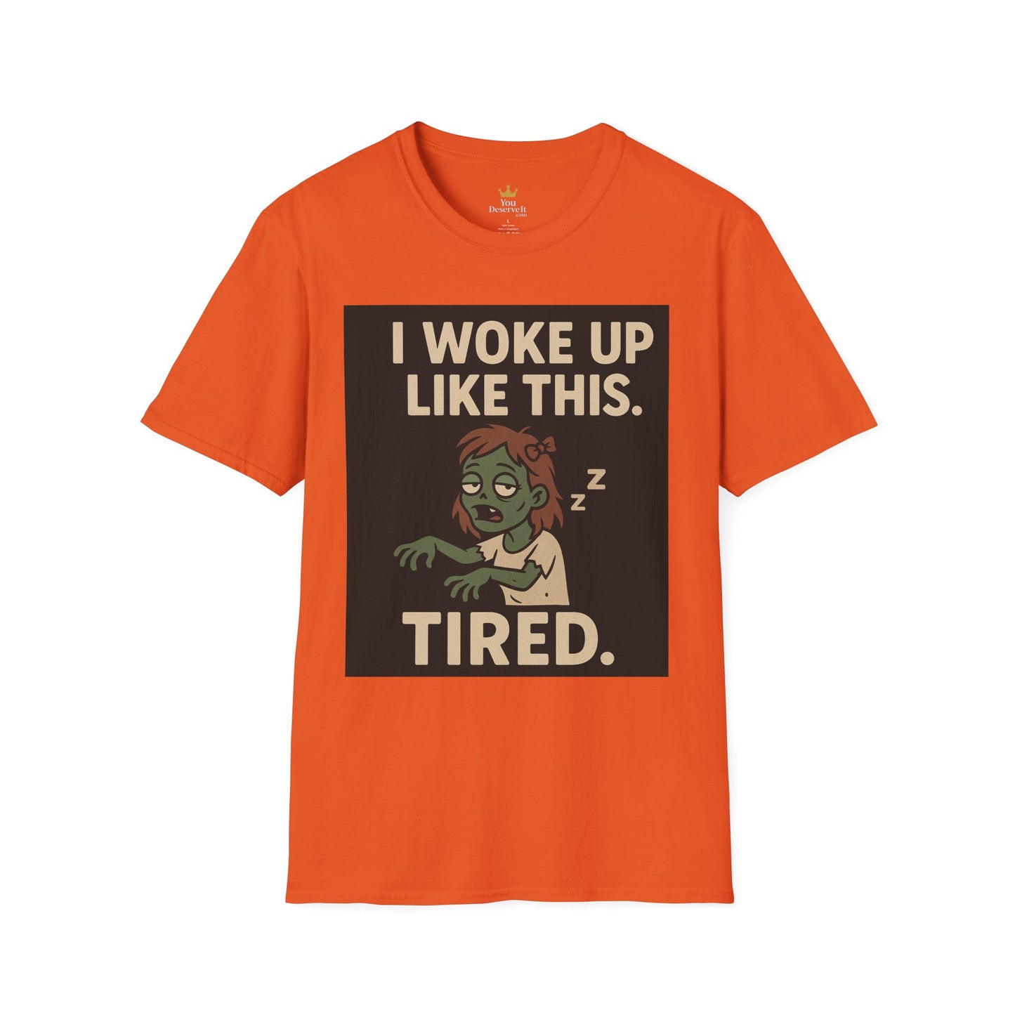 I Woke Up Like This Tired Zombie Girl Shirt | Funny Halloween Exhausted Graphic Tee