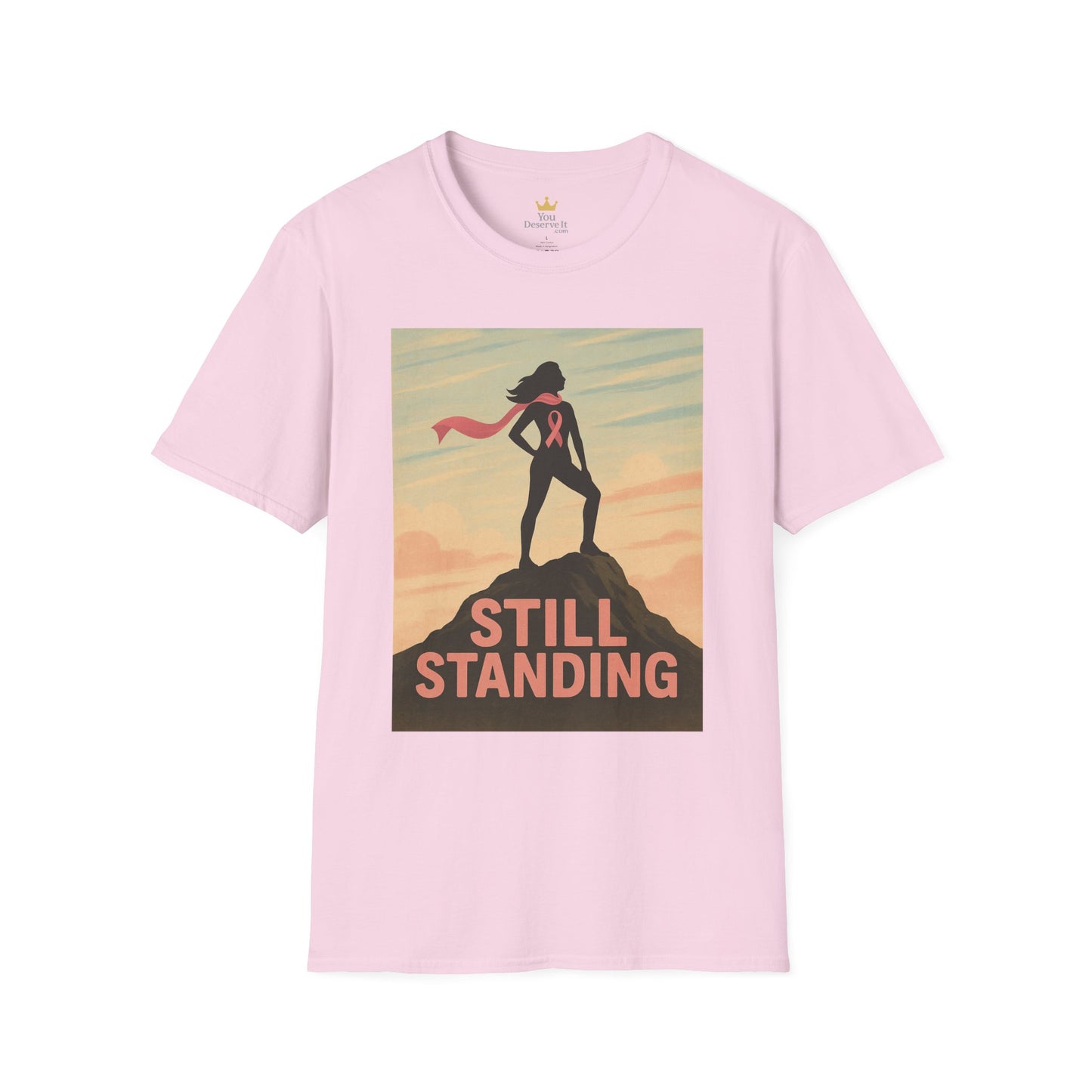 Still Standing Shirt | Breast Cancer Survivor Graphic Tee | Warrior Woman Ribbon Shirt