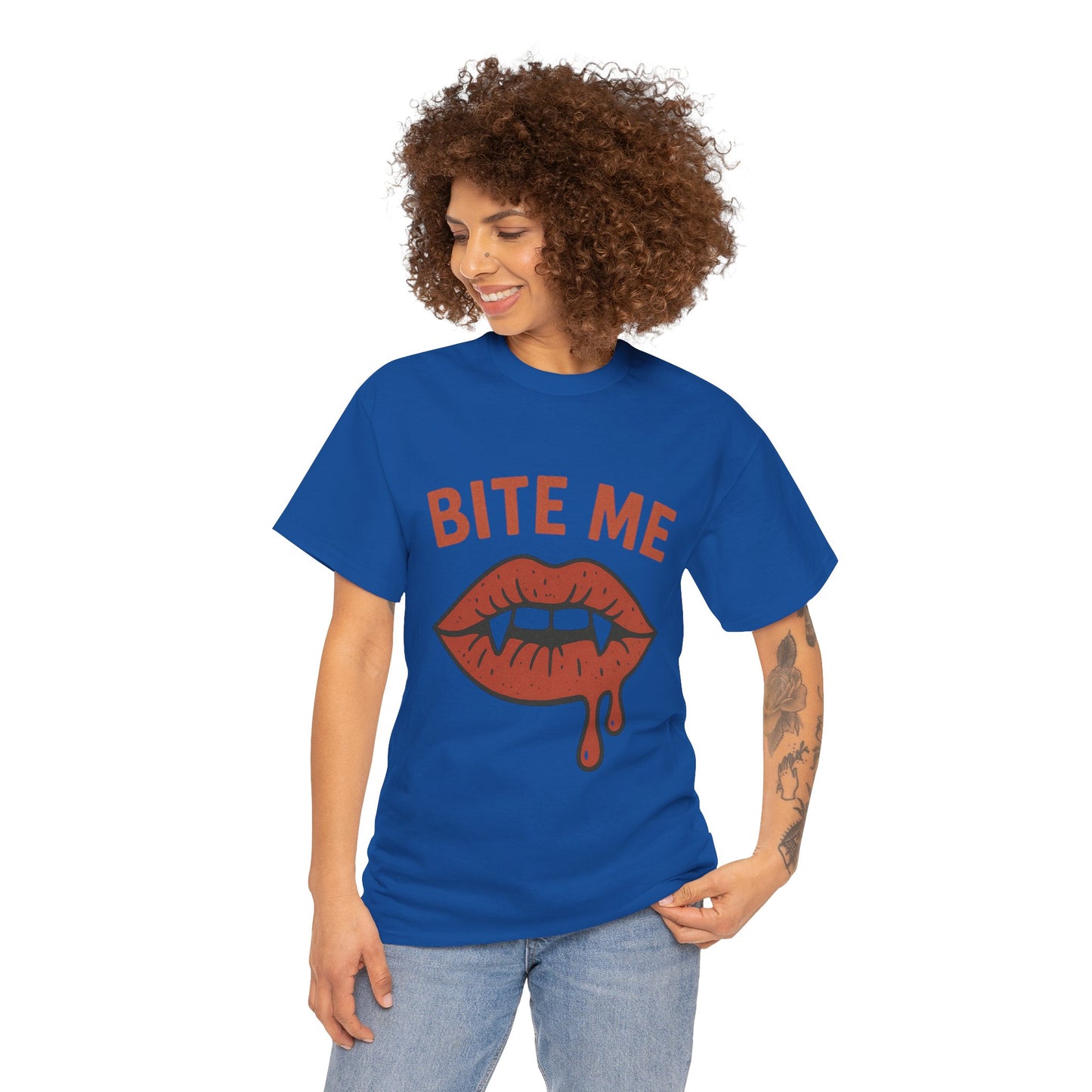Bite Me Graphic Tee | Unisex Cotton Shirt, Halloween Apparel, Funny T-Shirt, Gothic Style, Trendy Graphic Tee