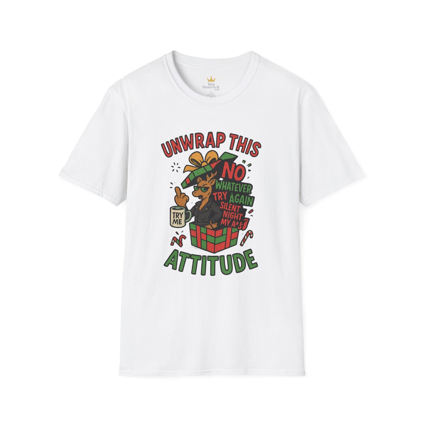 Unwrap This Attitude Christmas Shirt | Funny Sarcastic Holiday Tee | Sassy Anti-Christmas Style