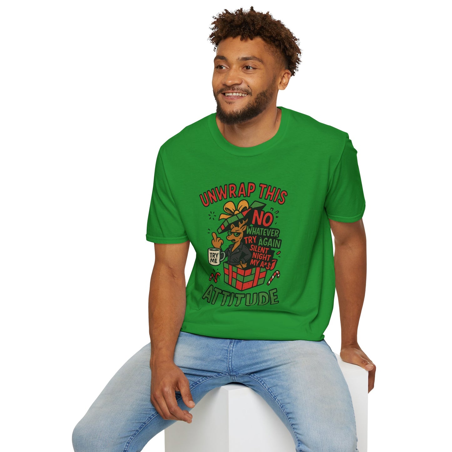 Unwrap This Attitude Christmas Shirt | Funny Sarcastic Holiday Tee | Sassy Anti-Christmas Style