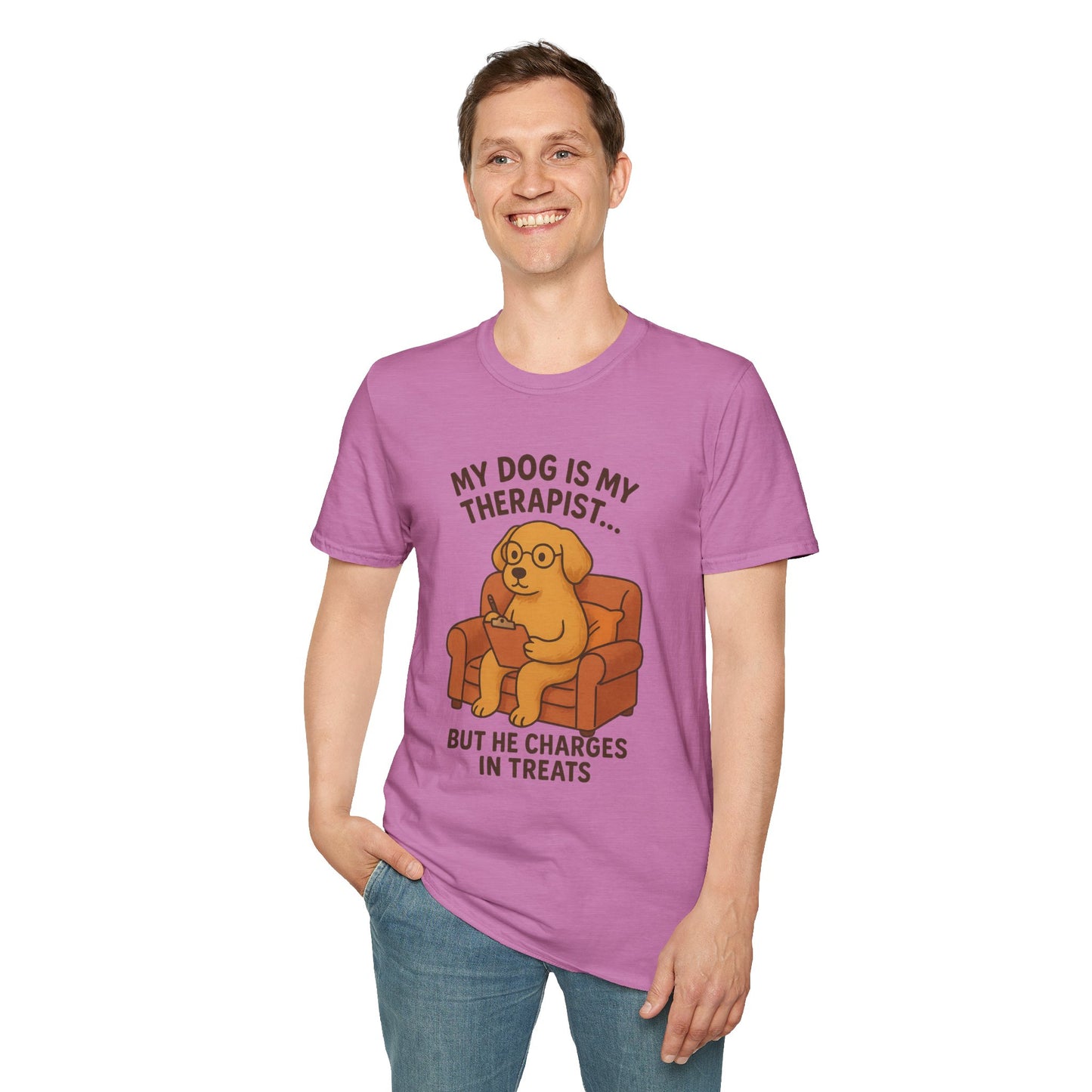 My Dog is My Therapist T-Shirt, Funny Dog Lover Shirt, Pet Owner Gift, Cute Animal Tee, Casual Dog Mom Apparel