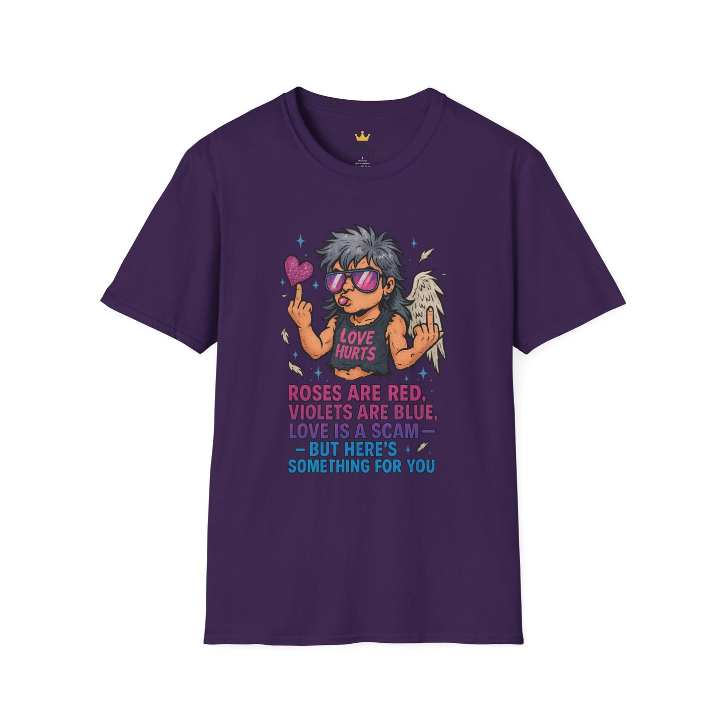 Love Is a Scam | Sarcastic Anti-Valentine's Day Cupid Tee | Funny Unisex T-Shirt