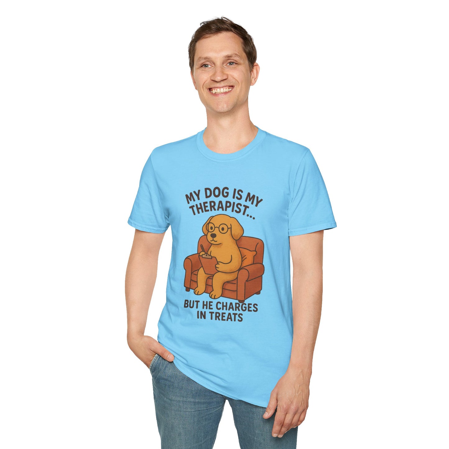 My Dog is My Therapist T-Shirt, Funny Dog Lover Shirt, Pet Owner Gift, Cute Animal Tee, Casual Dog Mom Apparel