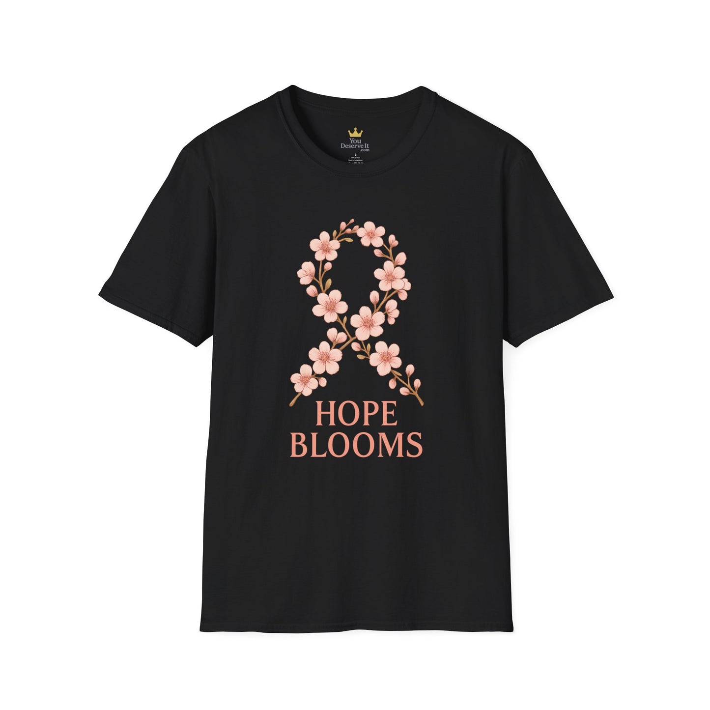 Hope Blooms Floral Ribbon T-Shirt | Breast Cancer Awareness Tee