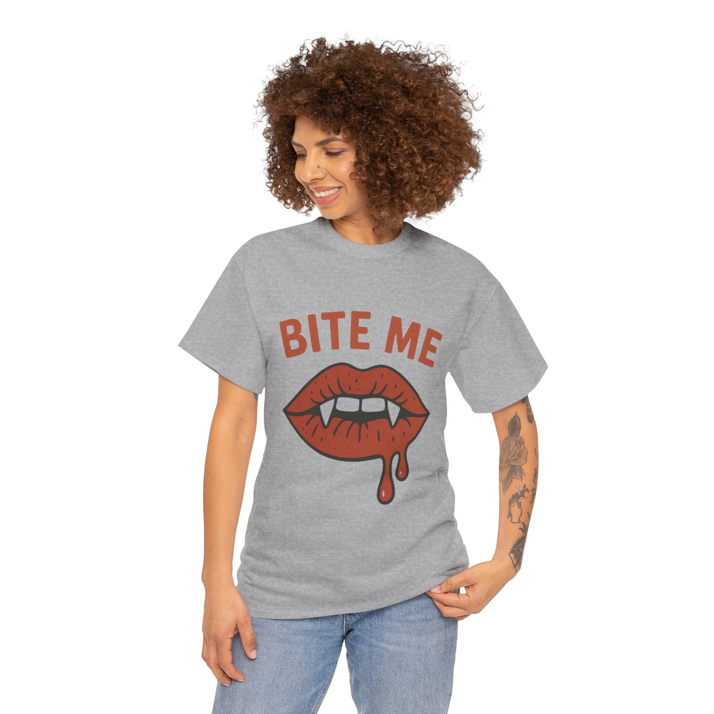 Bite Me Graphic Tee | Unisex Cotton Shirt, Halloween Apparel, Funny T-Shirt, Gothic Style, Trendy Graphic Tee