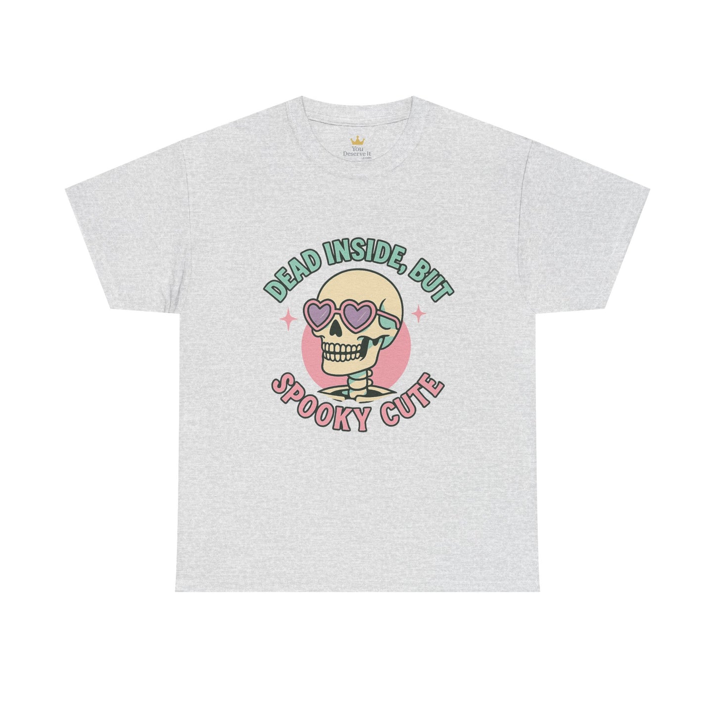 Dead Inside But Spooky Cute Shirt | Pastel Goth Skeleton Halloween Tee