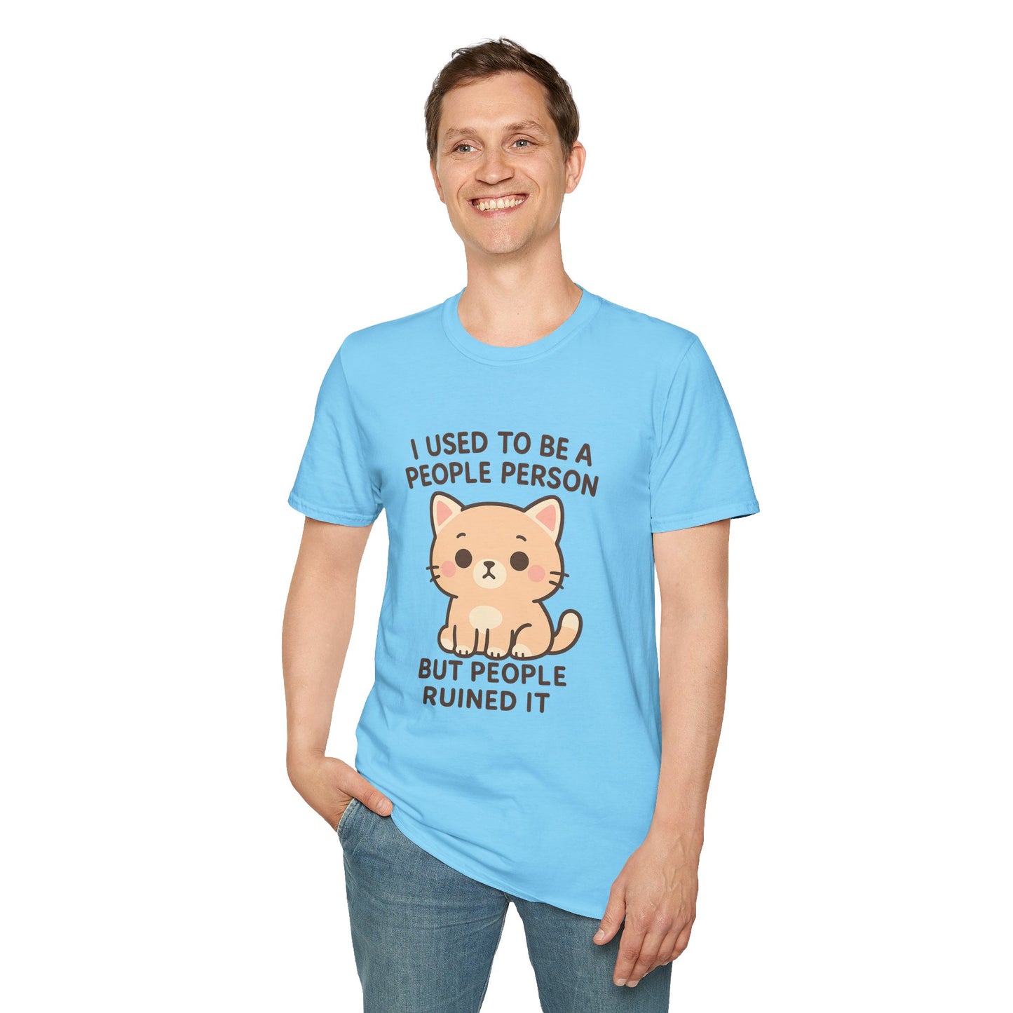 Funny Anti-Social Cat Shirt | I Used to Be a People Person But People Ruined It Tee