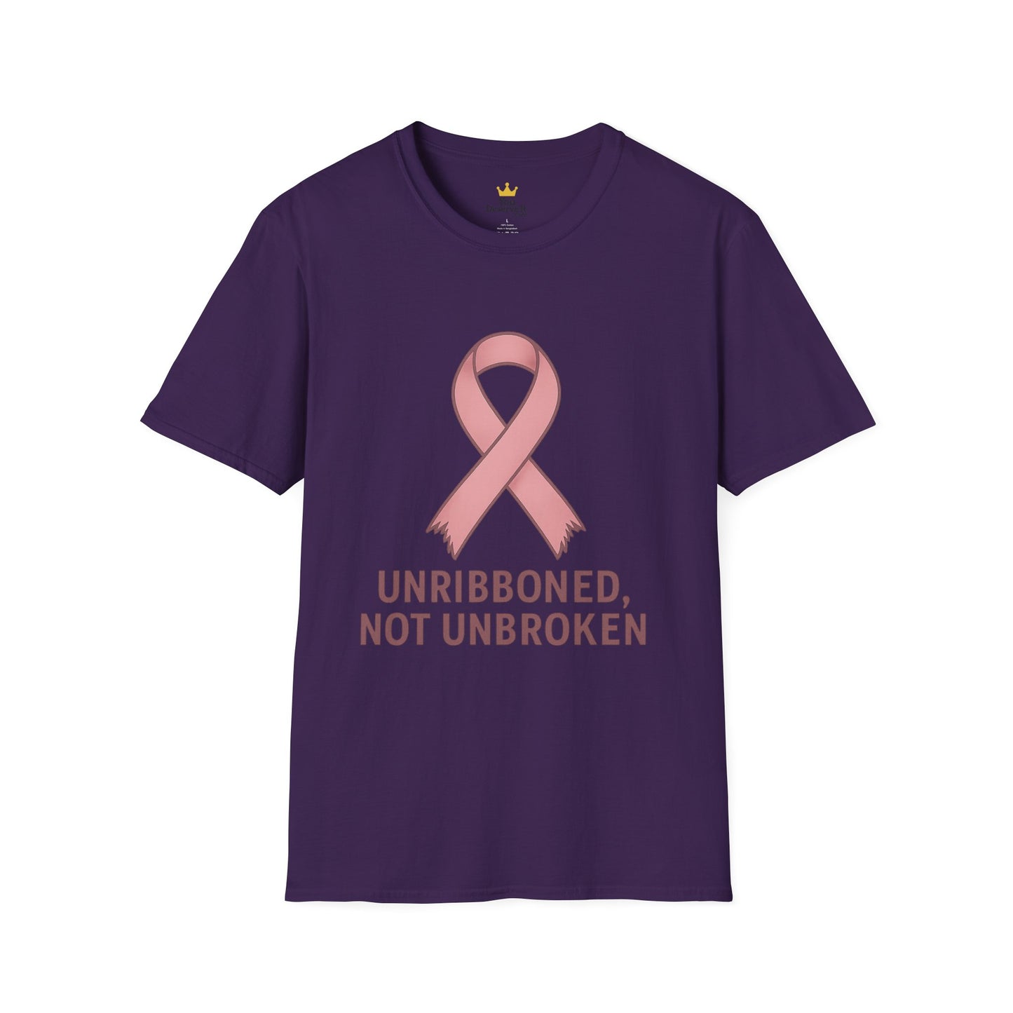 Unribboned Not Unbroken Shirt | Pink Ribbon Cancer Awareness Tee for Survivors & Fighters