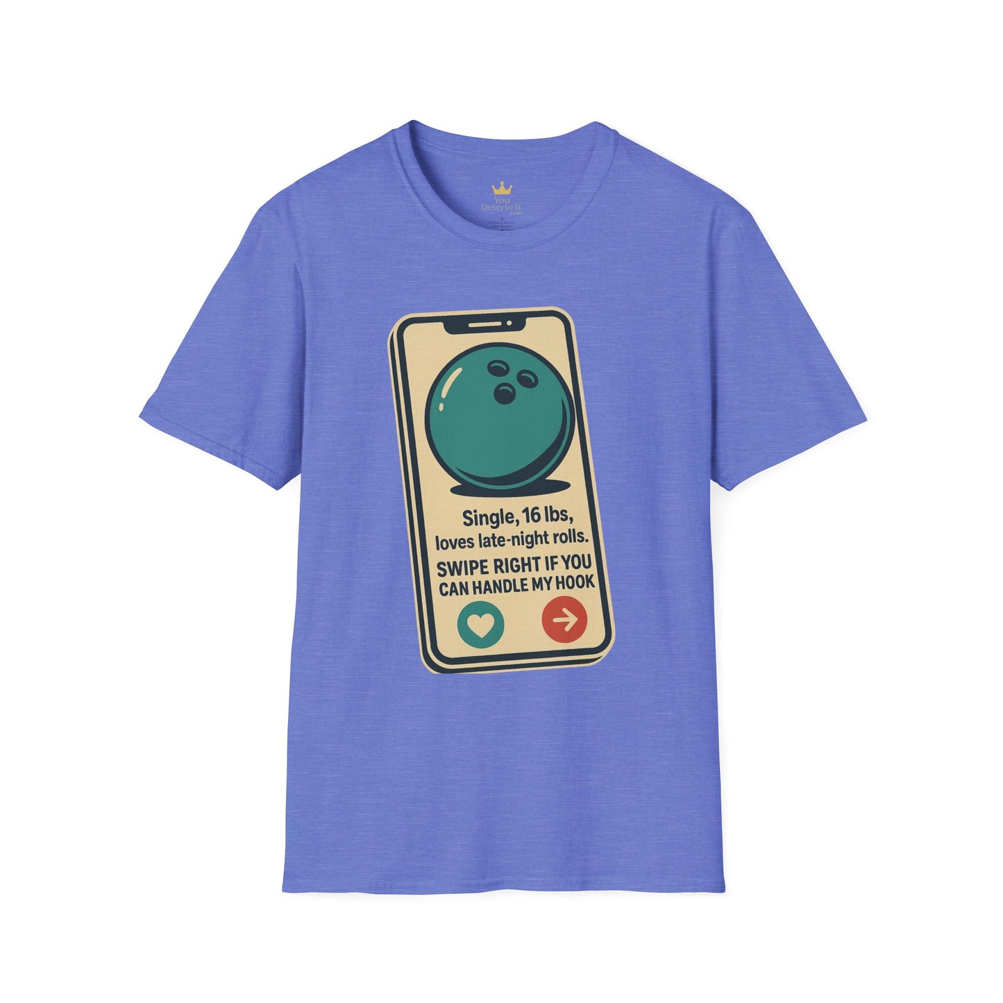 Bowling Ball Dating Profile Funny T-Shirt | Swipe Right If You Can Handle My Hook