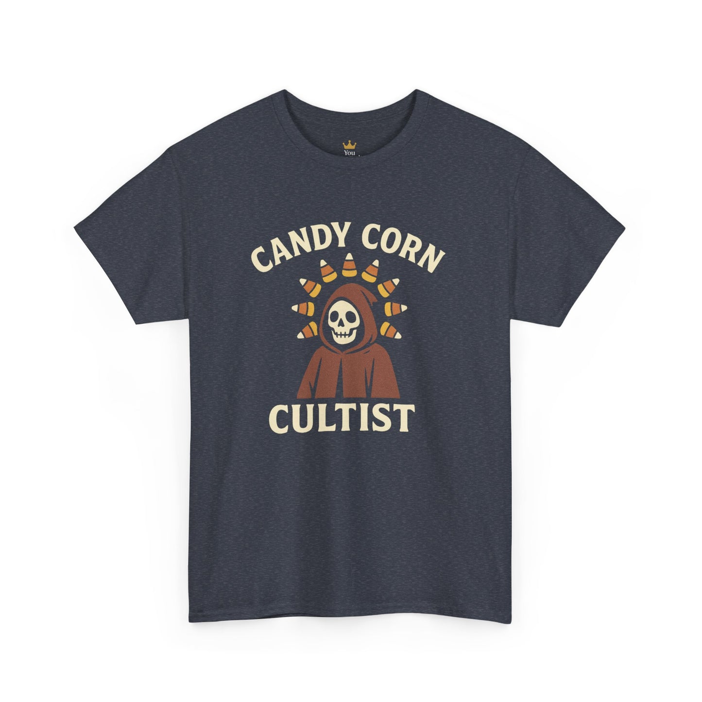 Candy Corn Cultist T-Shirt | Funny Halloween Graphic Tee for Sweet Tooth Fanatics