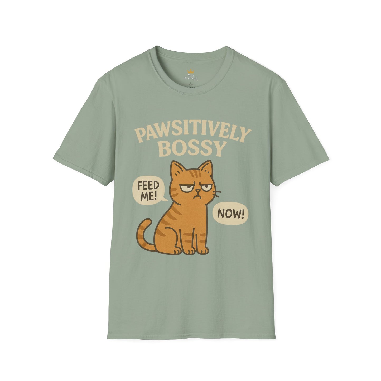 Pawsitively Bossy – Funny Cat Command T-Shirt